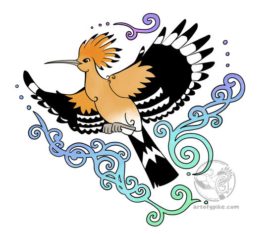 Hoopoe Tattoo Design (digital, 2011)